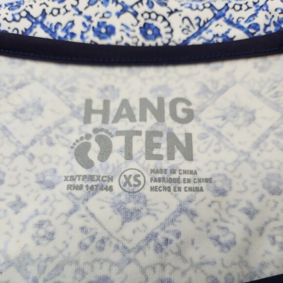 Hang Ten Womens Long Sleeve Rash Guard UPF 50+ XS Zipper Pocket Swim Shirt Sky - Picture 12 of 12